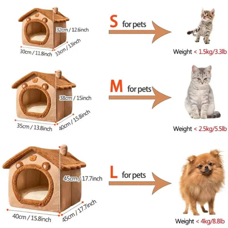 NEW Four seasons cat nest in winter warm closed dog house seat cushion removable dog bed creative soft winter warm cat nest